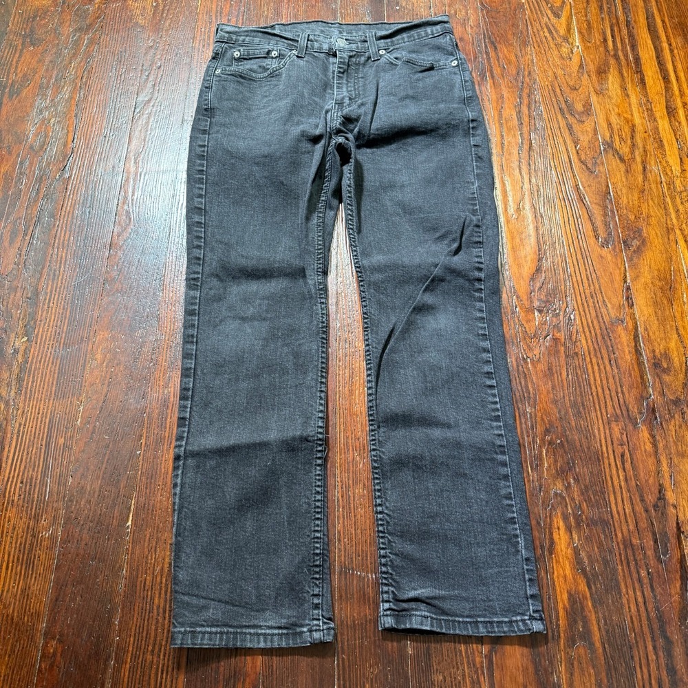 Levis 514 Jeans Mens 32x30 Black Stretch Slim Straight Rocker Biker Goth